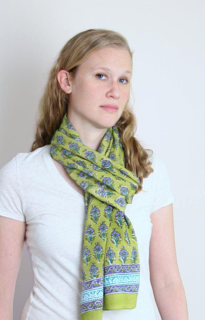 Anokhi Scarf In Botanical Lime