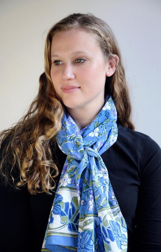 Anokhi Scarf In Bramble Blue