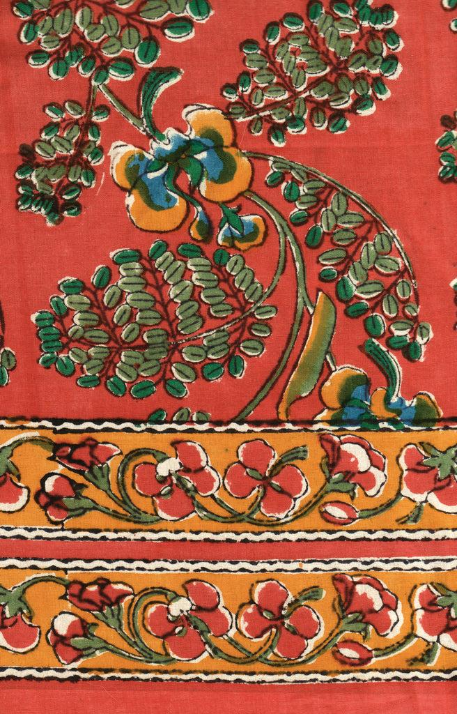 anokhi Scarf in Coral Flame Tree