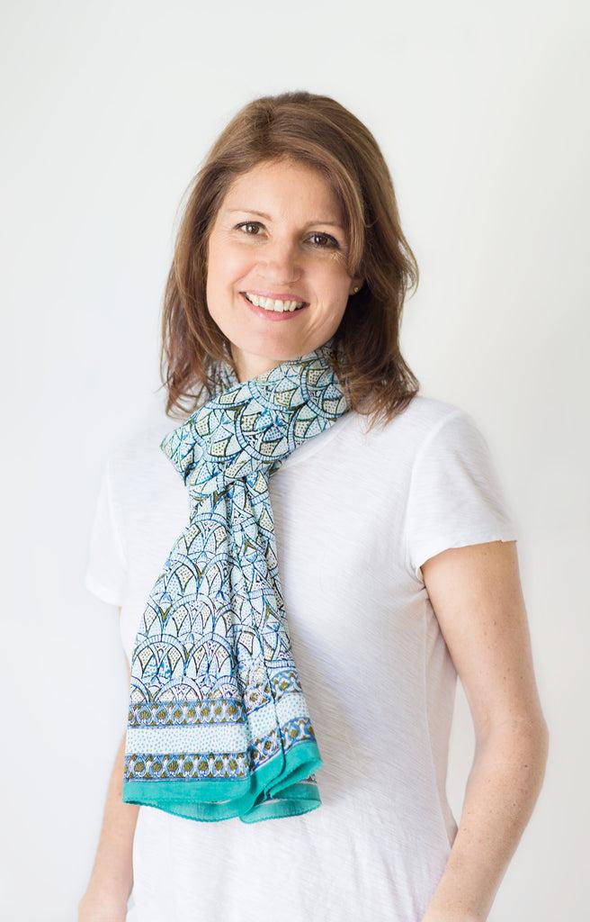 Anokhi Scarf In Crystal Blues