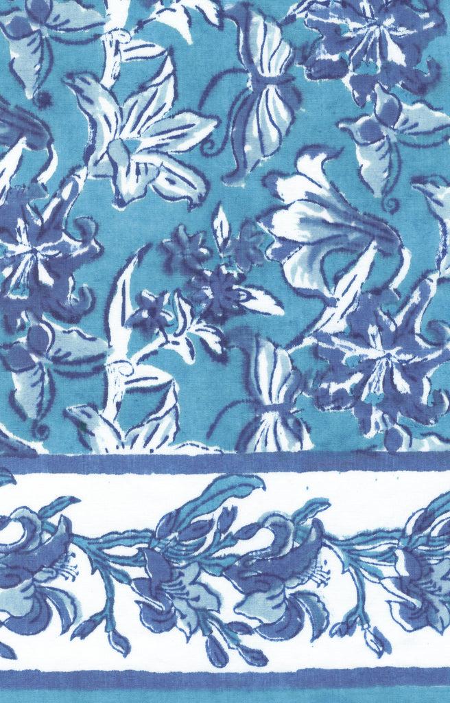 anokhi Scarf in Denim Lilies