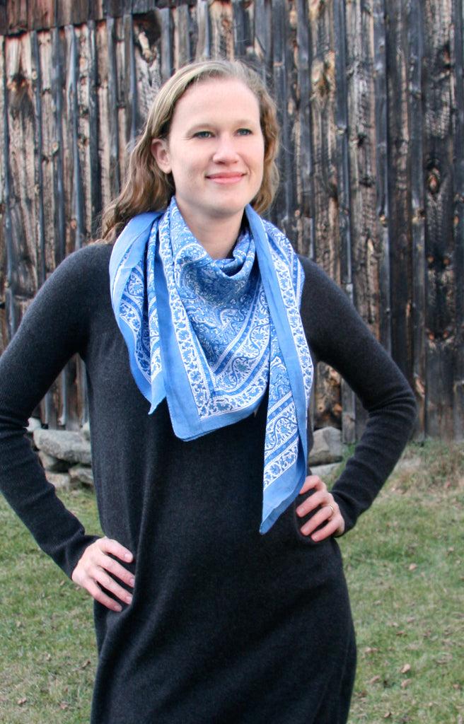 Anokhi Scarf In Denim Paisley