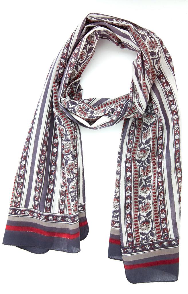 Anokhi Scarf In Guinea Stripe