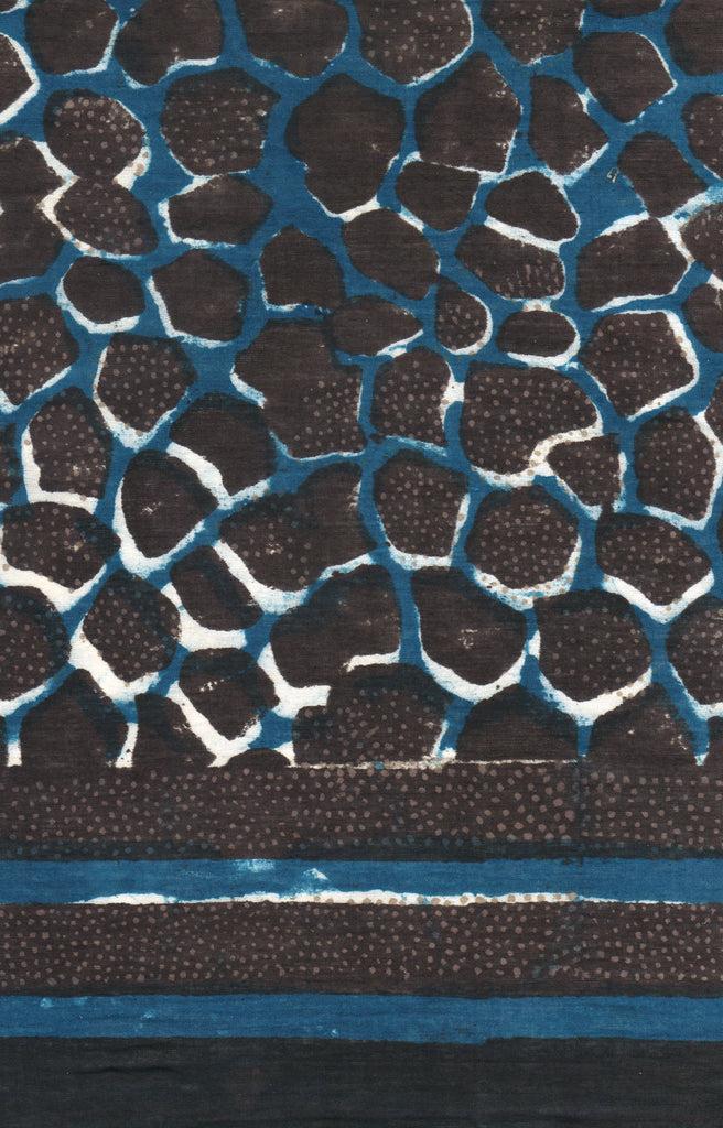 anokhi Scarf in Indigo Giraffe