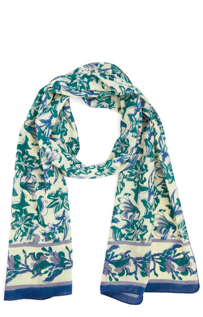 Anokhi Scarf In Juniper Lilies