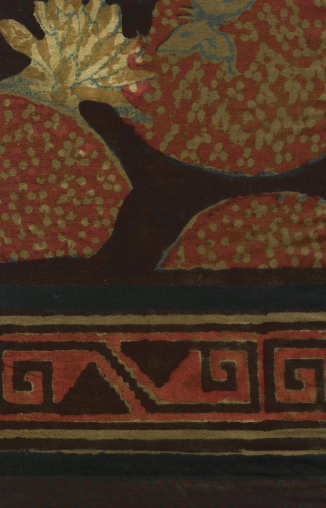 anokhi Scarf in Maroon Lily Pads