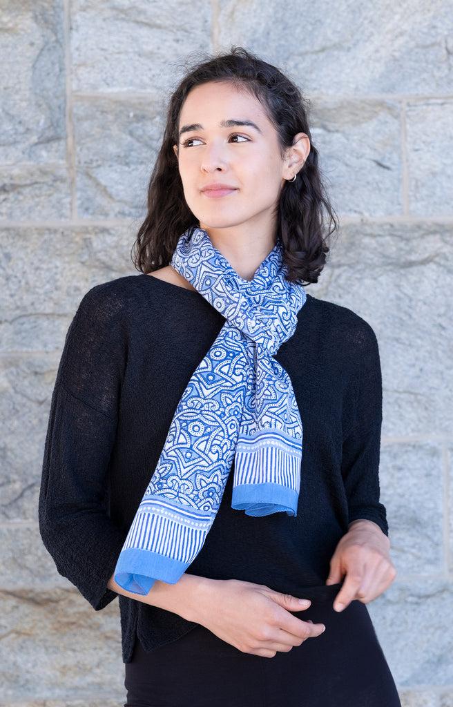 Anokhi Scarf In Moroccan Blue