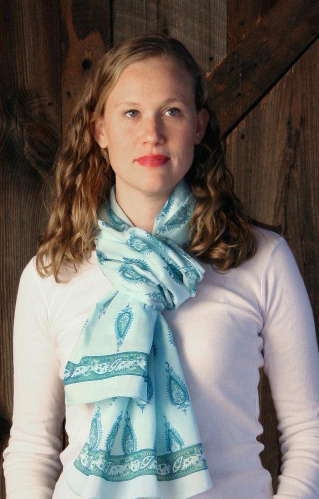 Anokhi Scarf In Ocean Crest