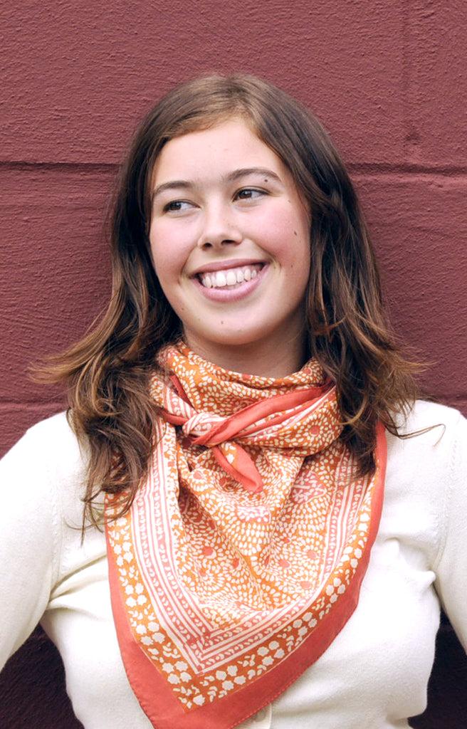 Anokhi Scarf In Orange Dot