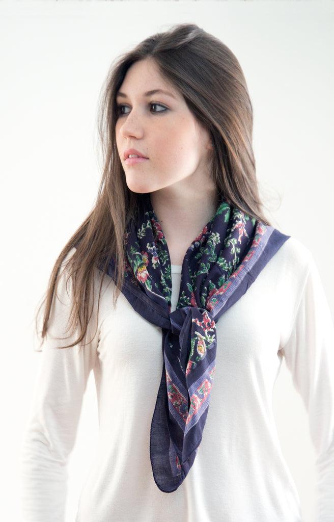 Anokhi Scarf In Paisley Floral Purple