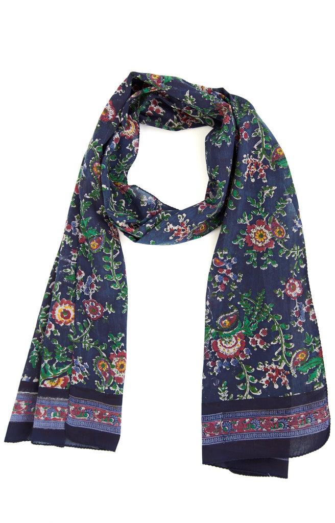Anokhi Scarf In Paisley Floral Purple