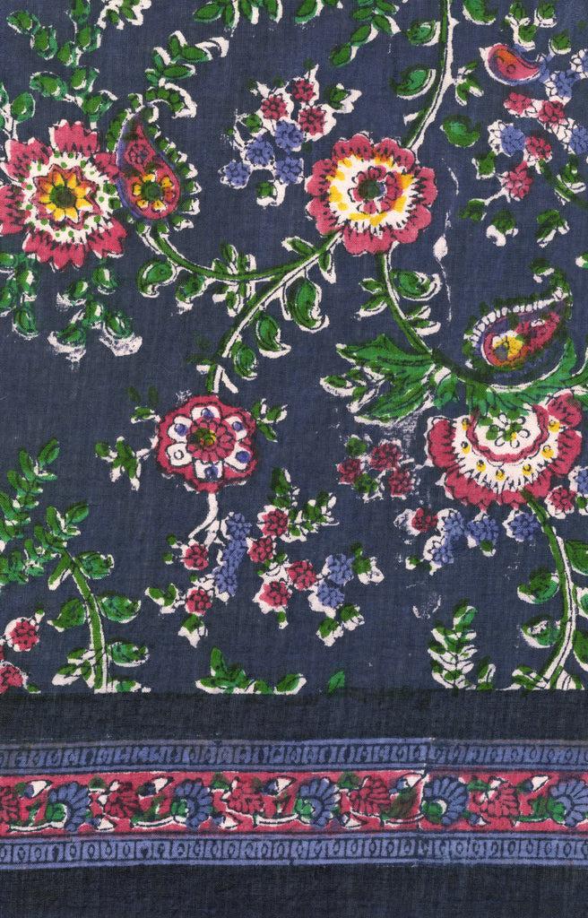 anokhi Scarf in Paisley Floral Purple