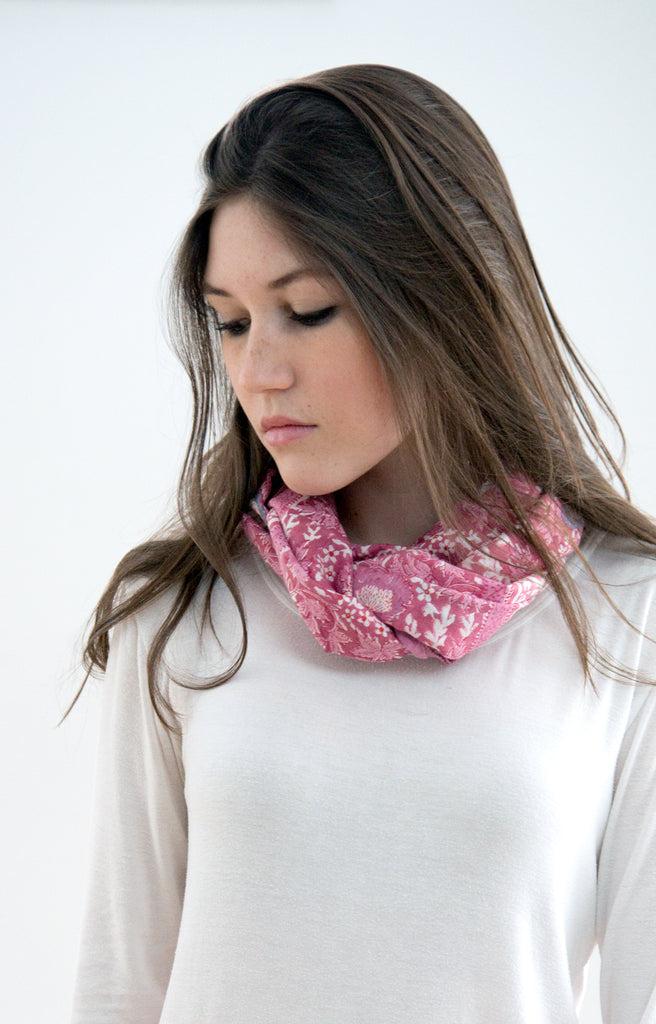 Anokhi Scarf In Pink Strawflower