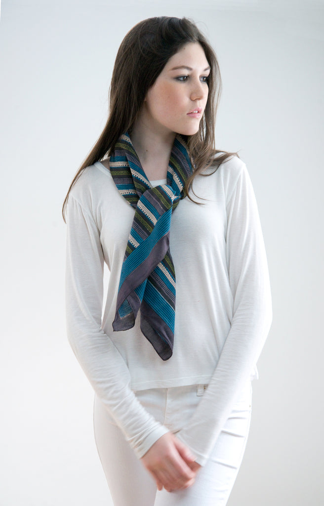 Anokhi Scarf In Purple Stripe