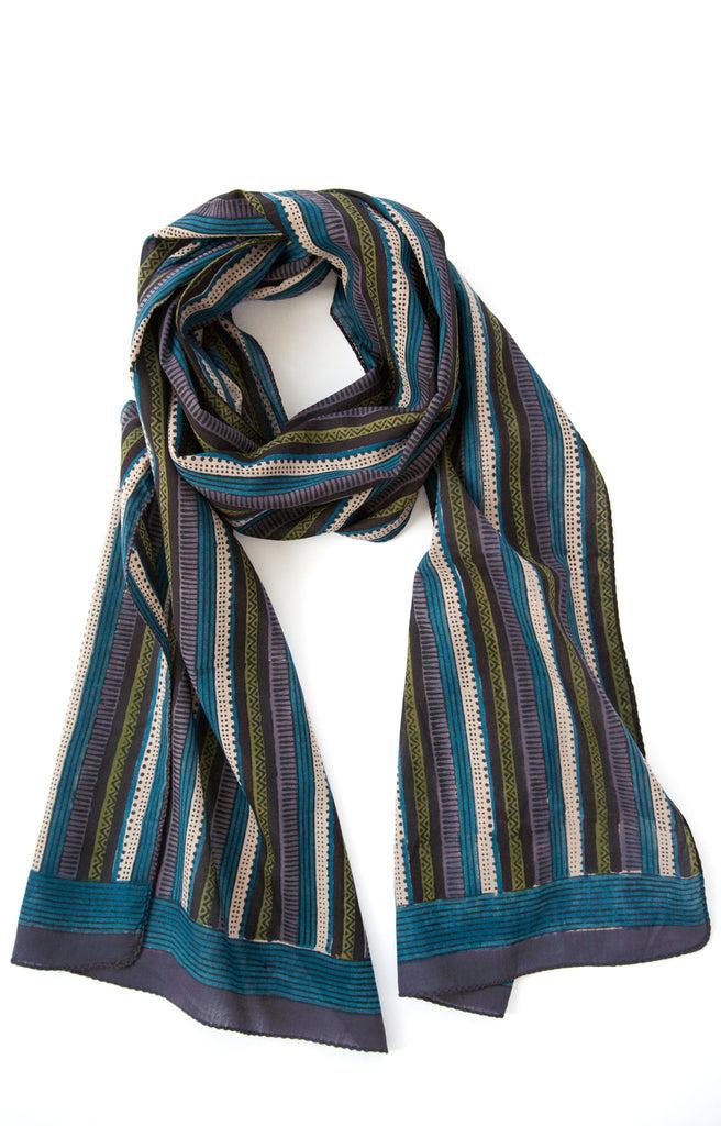 Anokhi Scarf In Purple Stripe