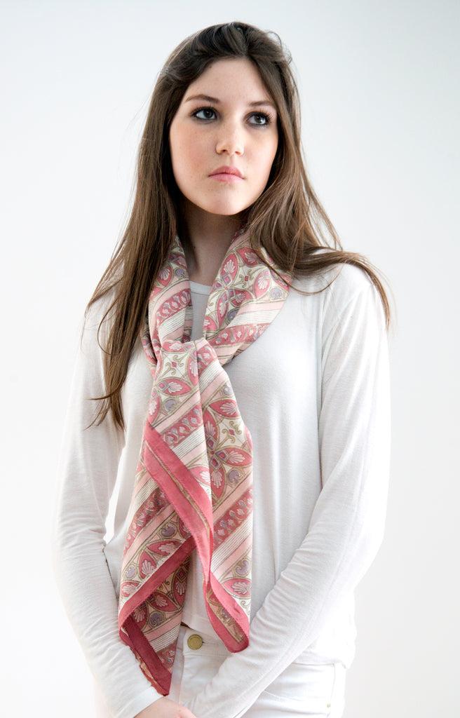 Anokhi Scarf In Rose Mosaic