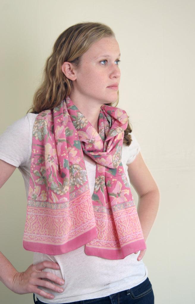 Anokhi Scarf In Scattered Flowers