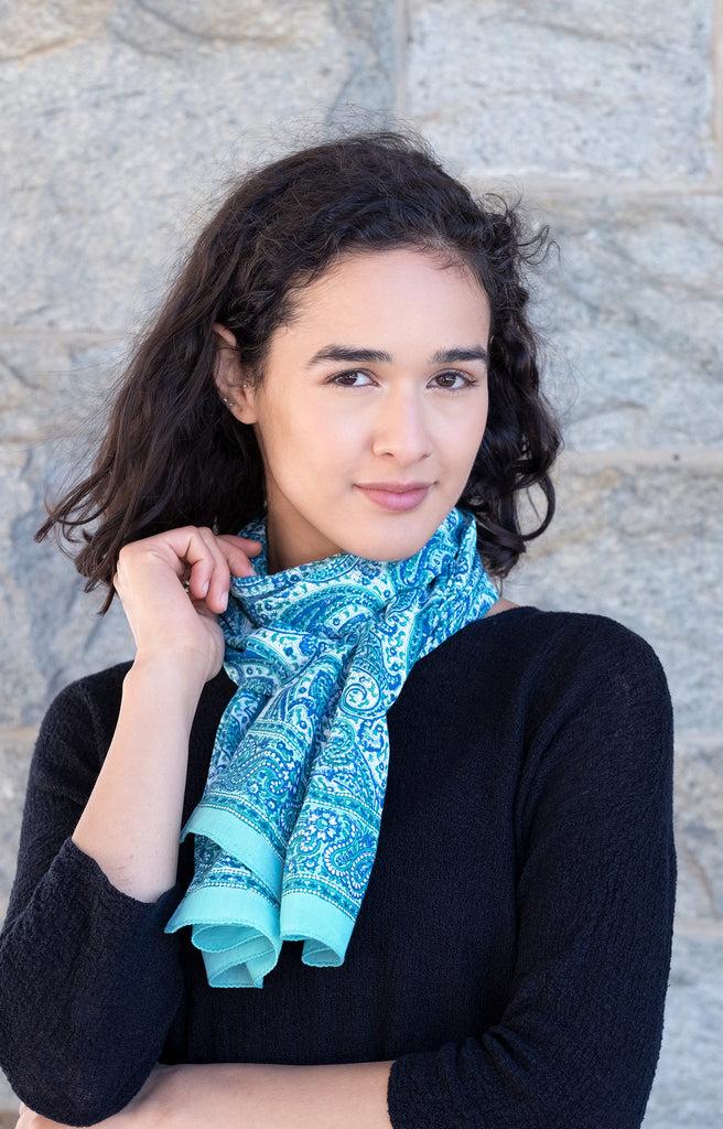 Anokhi Scarf In Sea Swirl