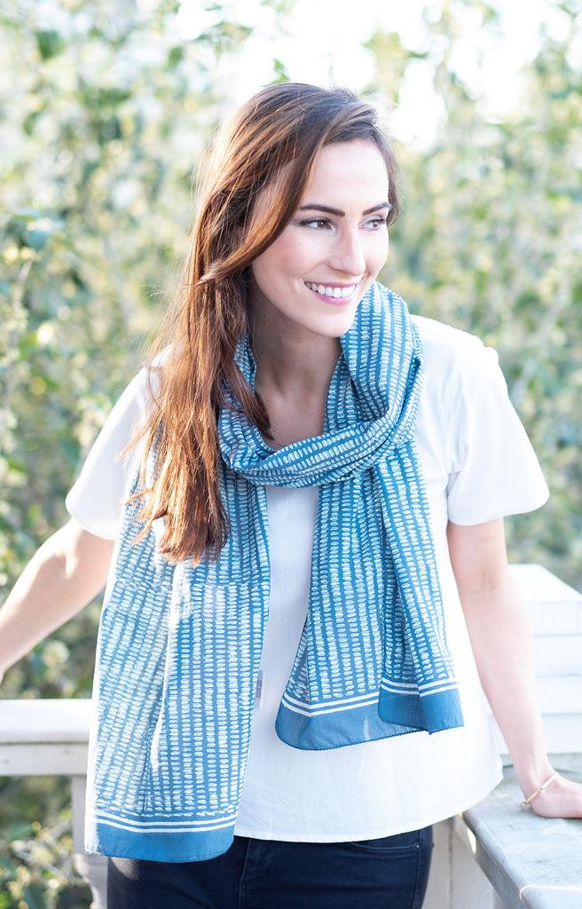 Anokhi Scarf In Shadow Lines