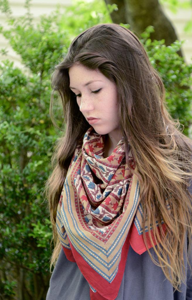 Anokhi Scarf In Tulip Stripe