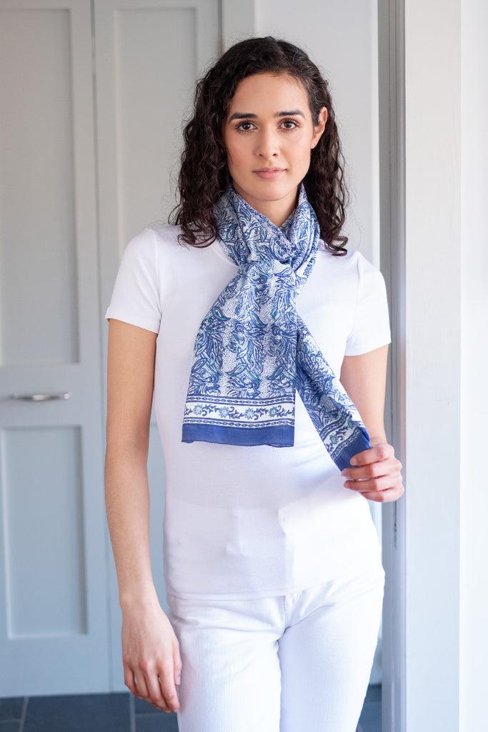 anokhi Scarf In Vine Leaves