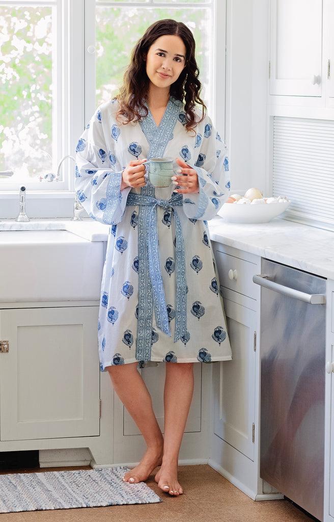 anokhi Short Kimono in Turtle Dove