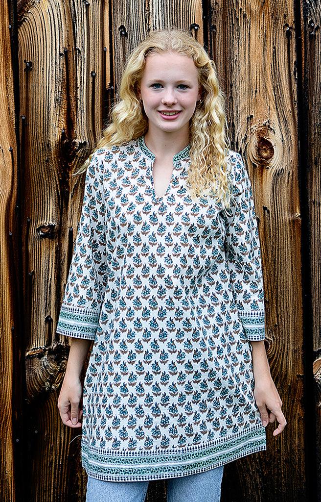 Anokhi Straight Tunic In Trillium Flower