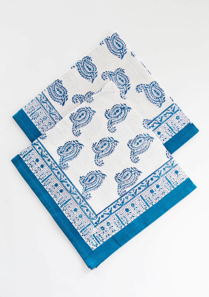 Anokhi Table Linens In Denim Double Paisley