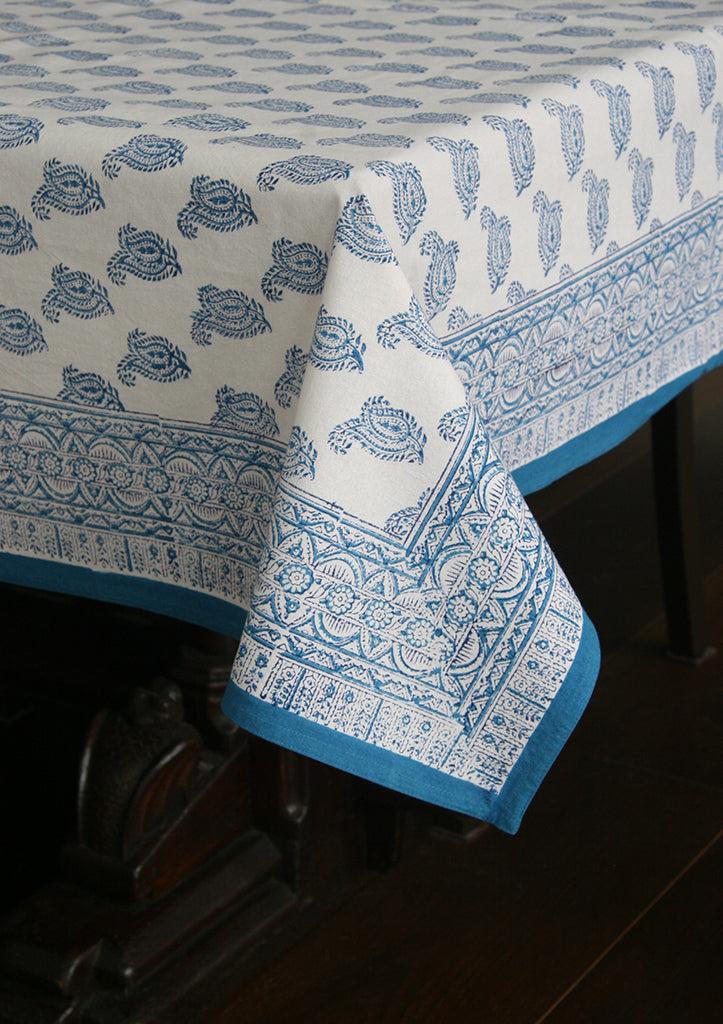 anokhi Table Linens in Denim Double Paisley