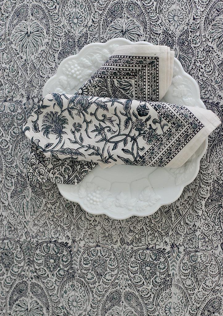 Anokhi Table Linens In Grey Tiles