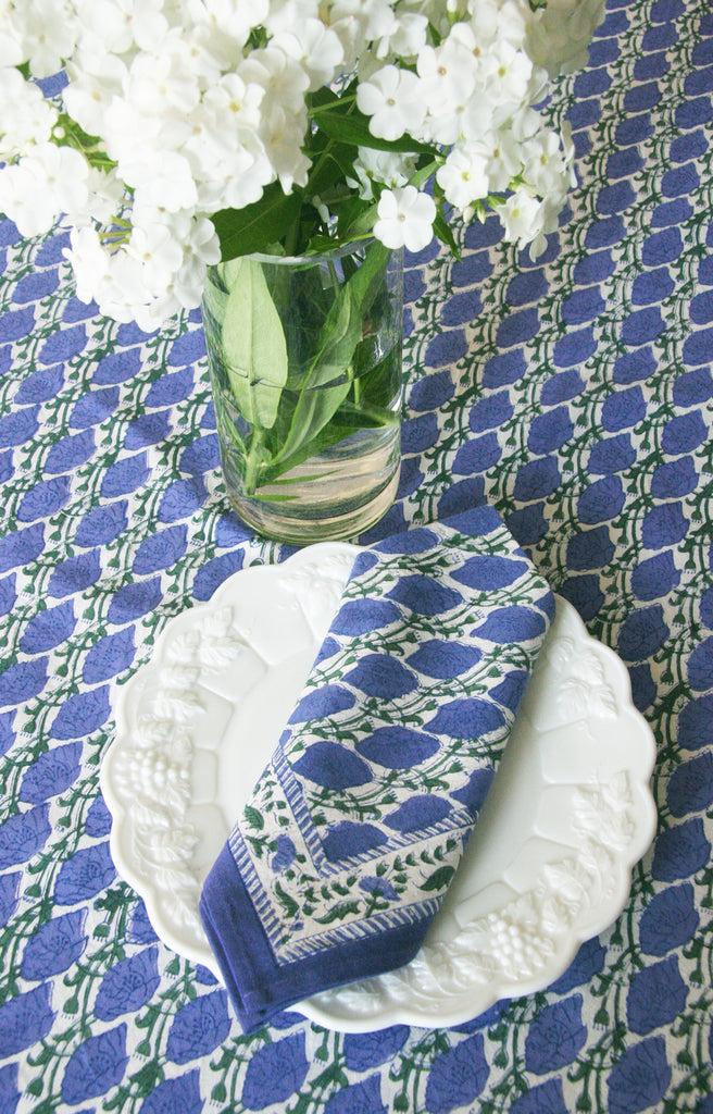 Anokhi Table Linens In Lapis Poppy