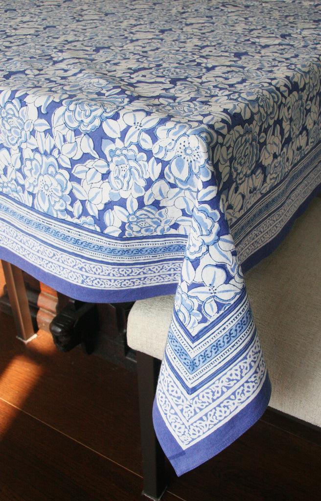 anokhi Table Linens in Porcelain Flower Blue