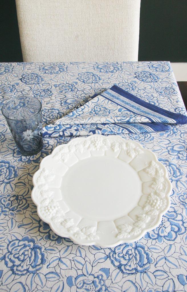 Anokhi Table Linens In Porcelain Flower White