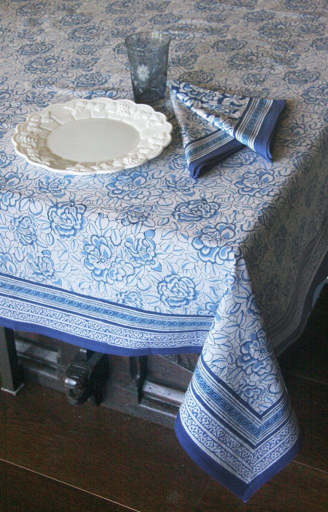 anokhi Table Linens in Porcelain Flower White