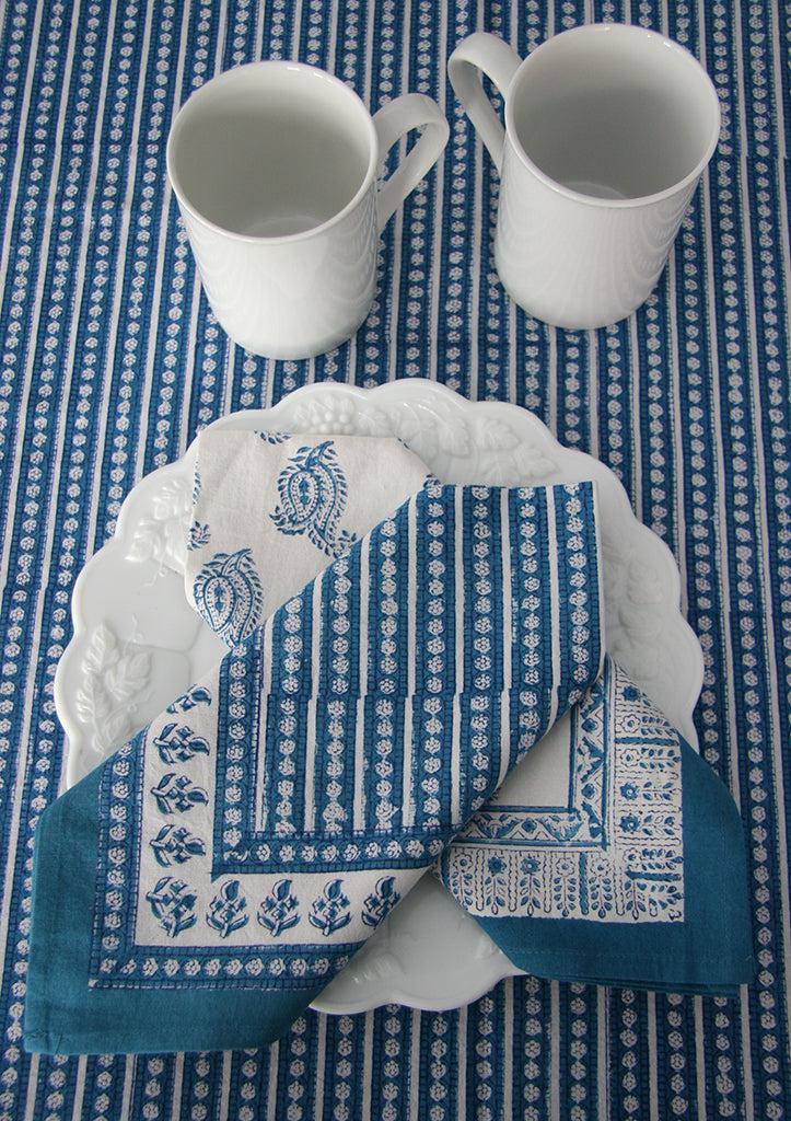 Anokhi Table Linens In Striped Denim