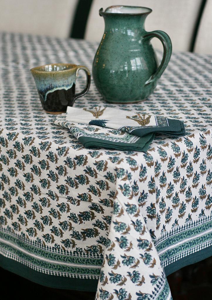 anokhi Table Linens in Trillium Flower