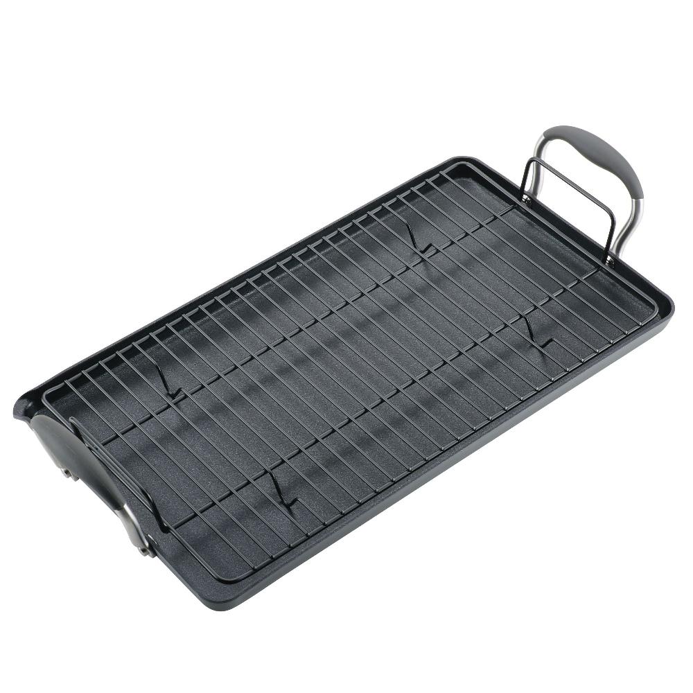 Anolon 10" X 18" Double Burner Griddle With Multi-Purpose Rack