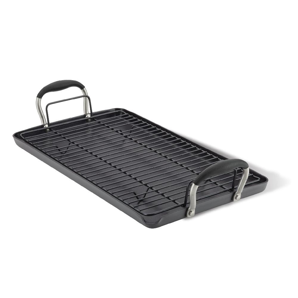 Anolon 10" X 18" Double Burner Griddle With Multi-Purpose Rack