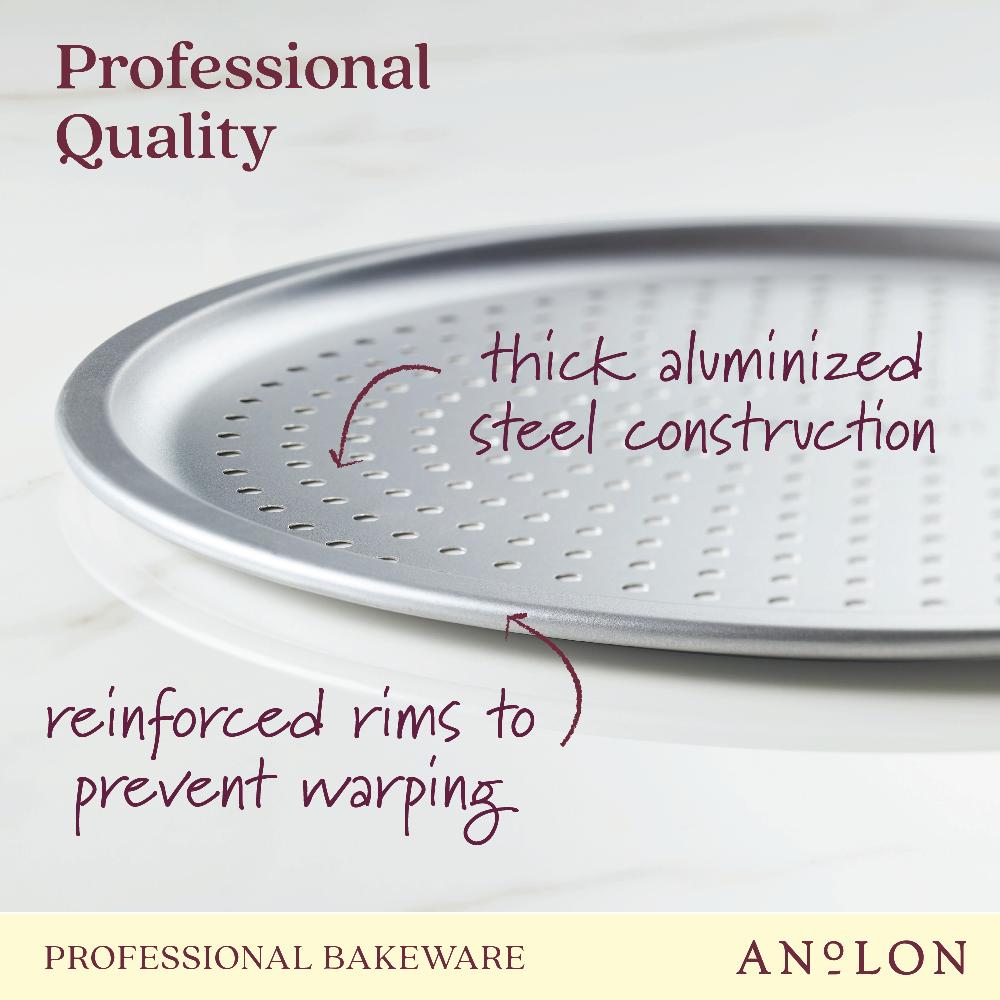 Anolon 14-Inch Aluminized Steel Perforated Pizza Pan