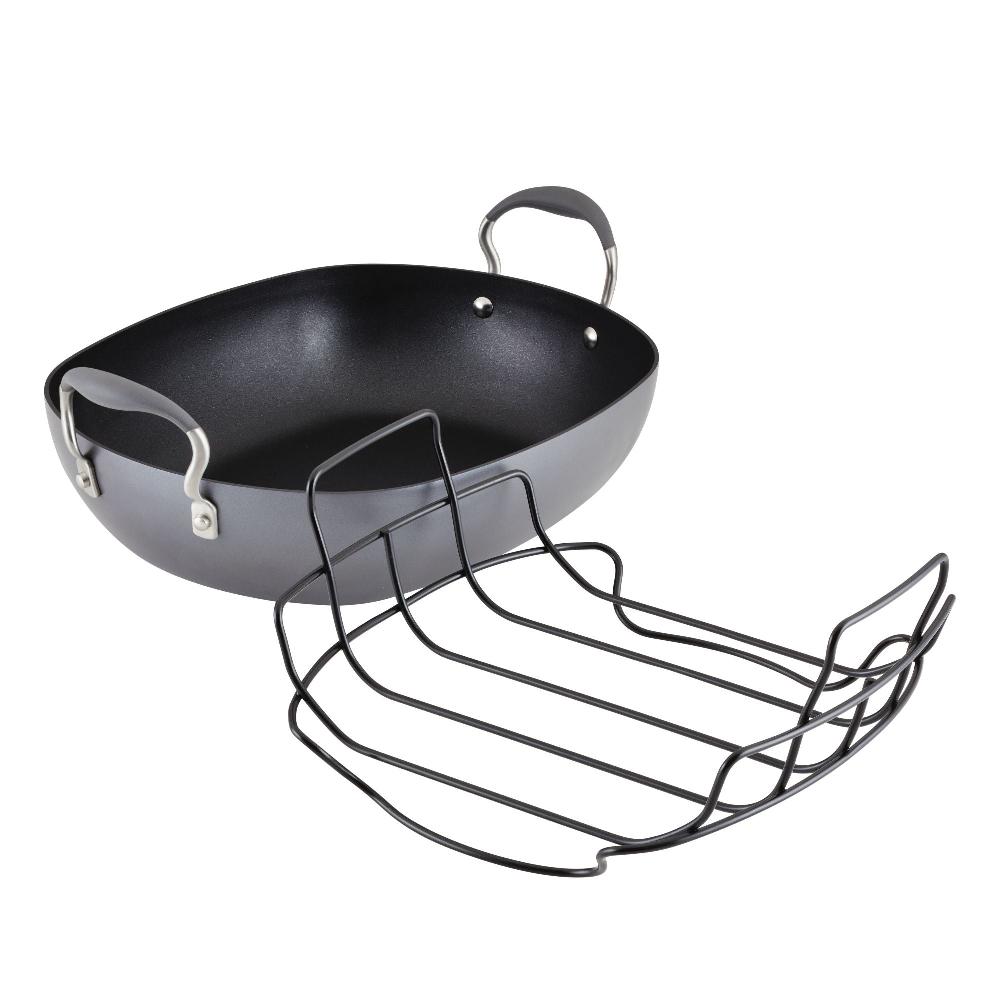 Anolon 16-Inch X 13-Inch Hard Anodized Nonstick Roaster With Rack