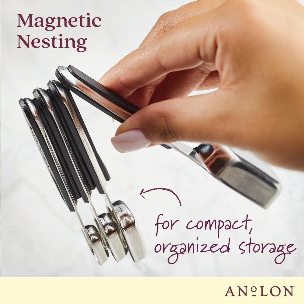 Anolon 4-Piece SureGrip® Magnetic Measuring Spoon Set