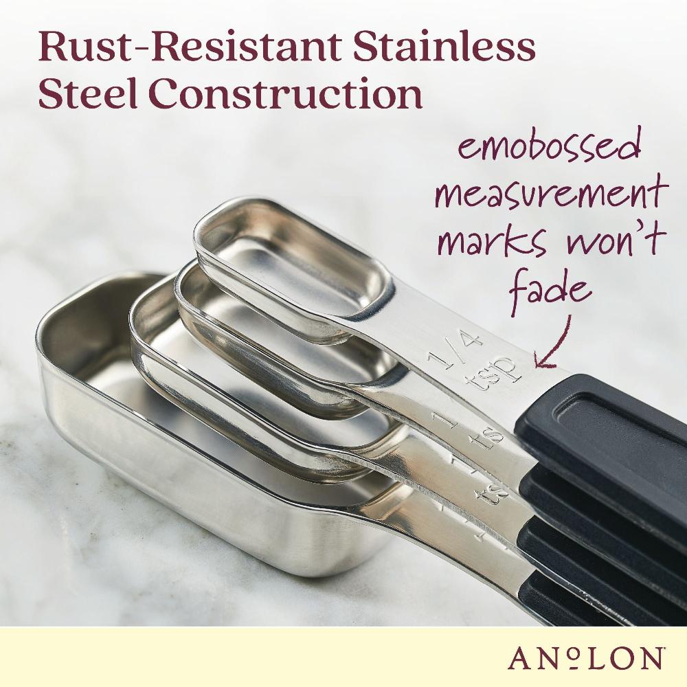 Anolon 4-Piece SureGrip® Magnetic Measuring Spoon Set