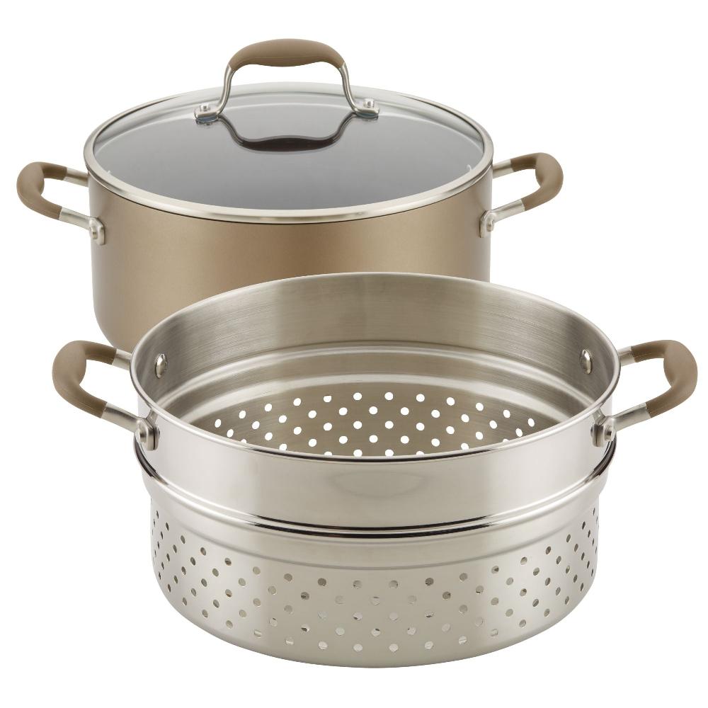 Anolon 8.5-Quart Wide Stockpot With Multi-Function Insert