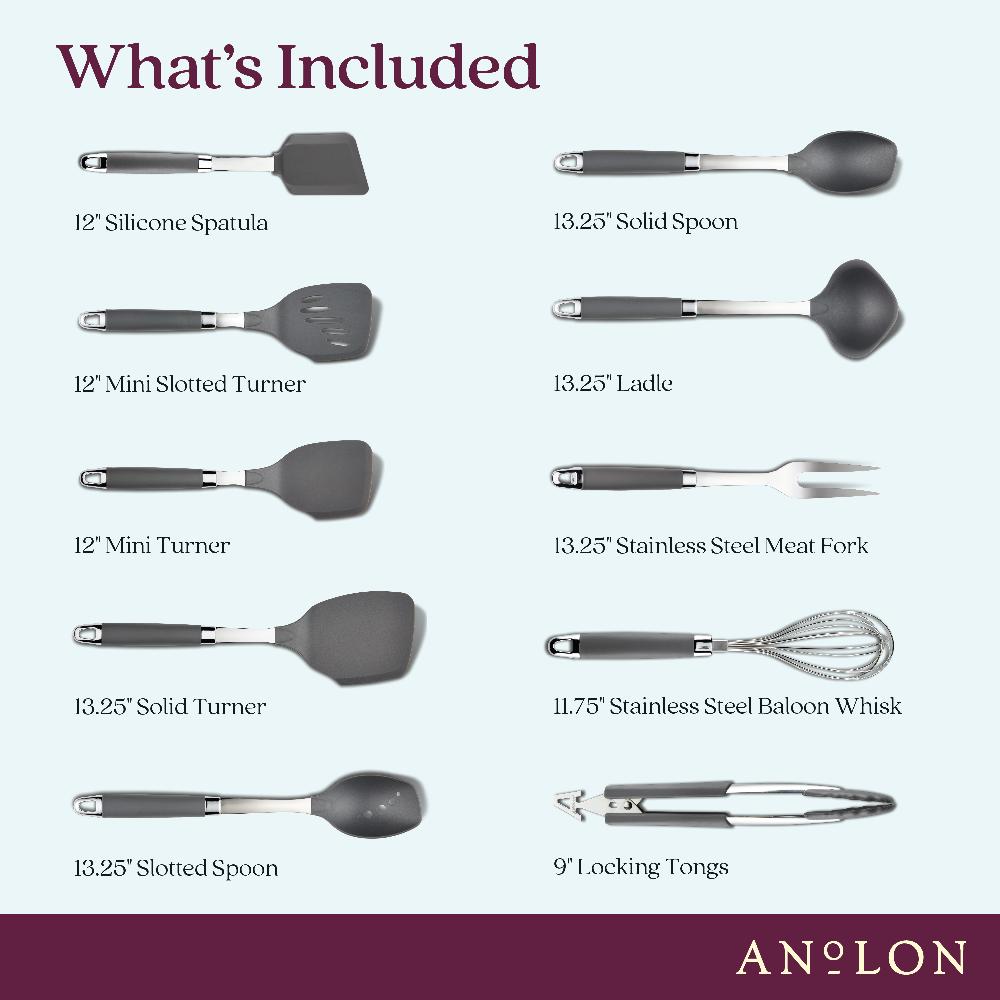 Anolon 10-Piece SureGrip Utensil Set