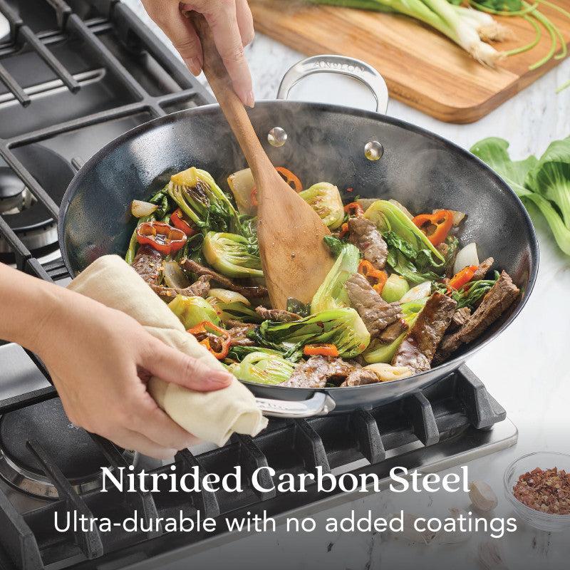 anolon 14-Inch N₂ Carbon Steel Wok