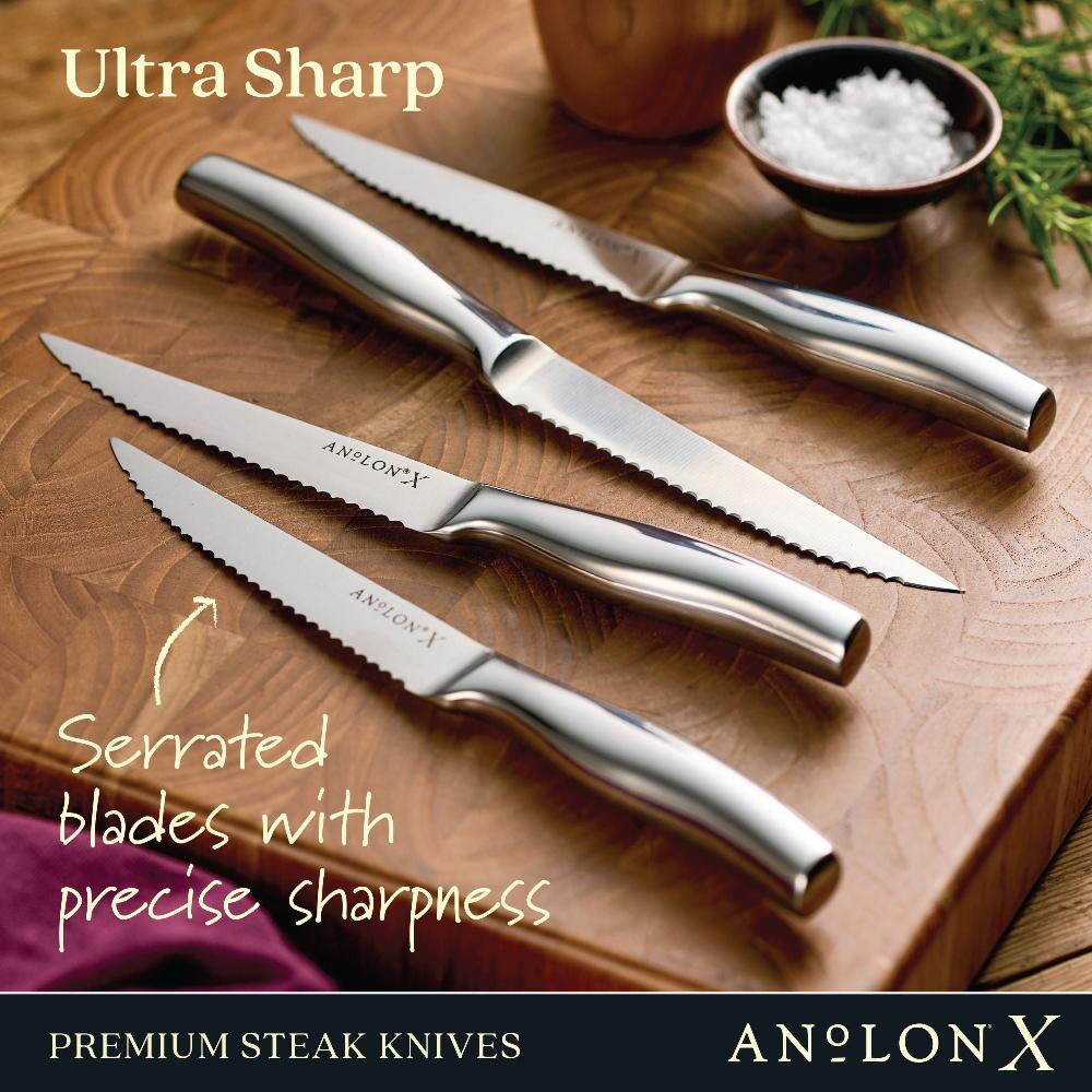 Anolon 4-Piece Stainless Steel Steak Knife Set