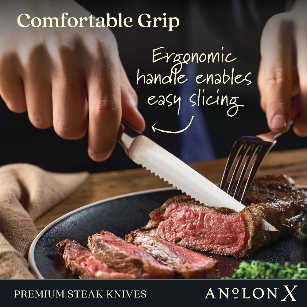 Anolon 4-Piece Stainless Steel Steak Knife Set