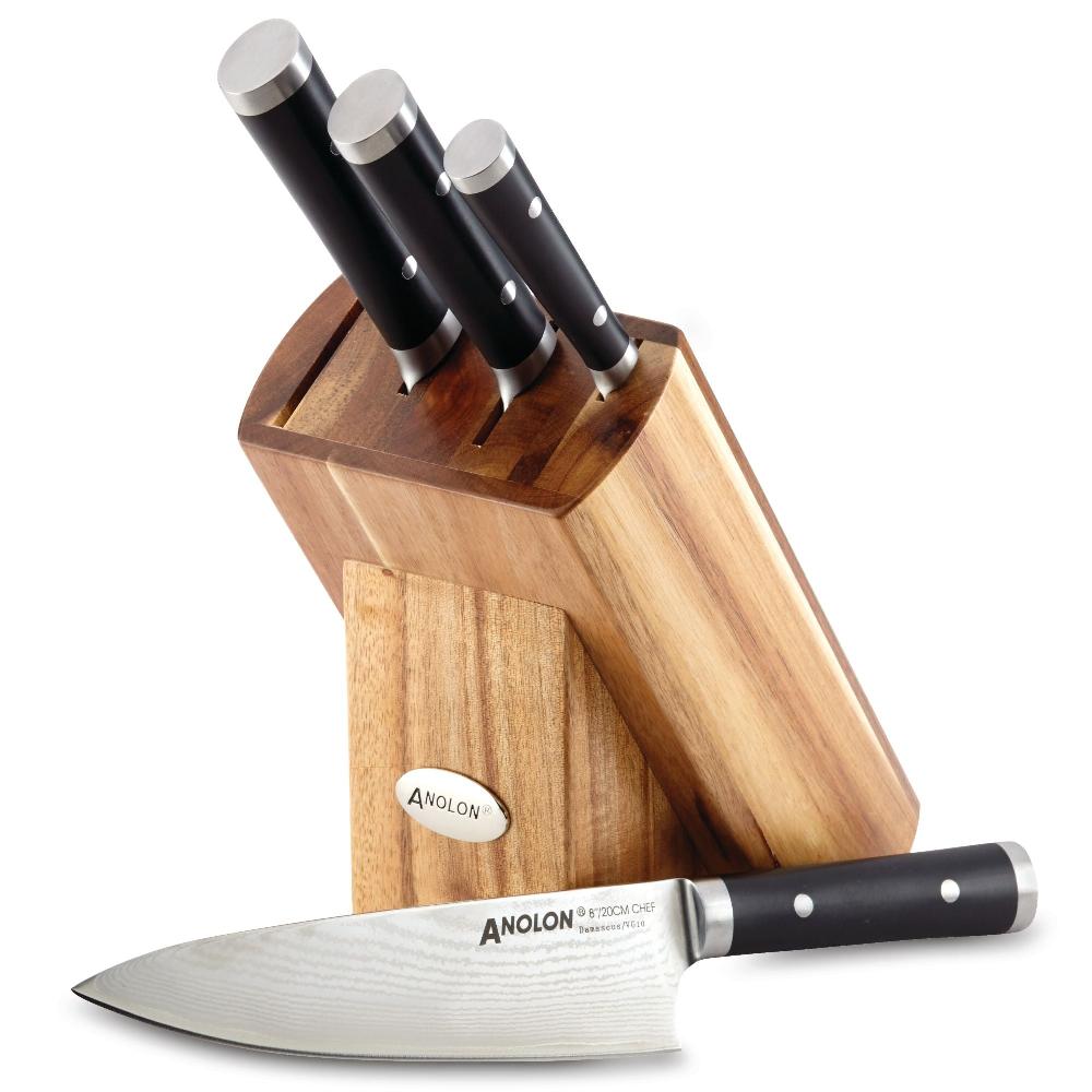 Anolon 5-Piece Imperion Damascus Knife Block Set