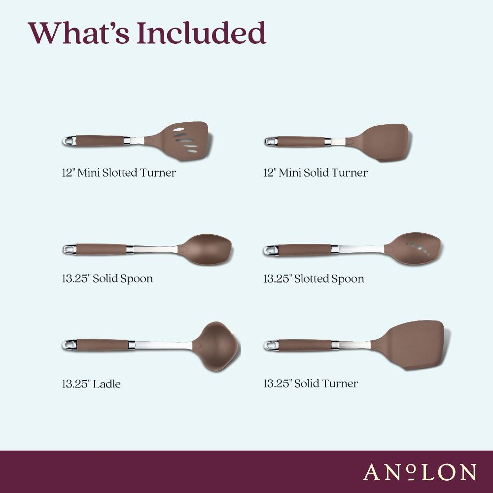 Anolon 6-Piece SureGrip Utensil Set
