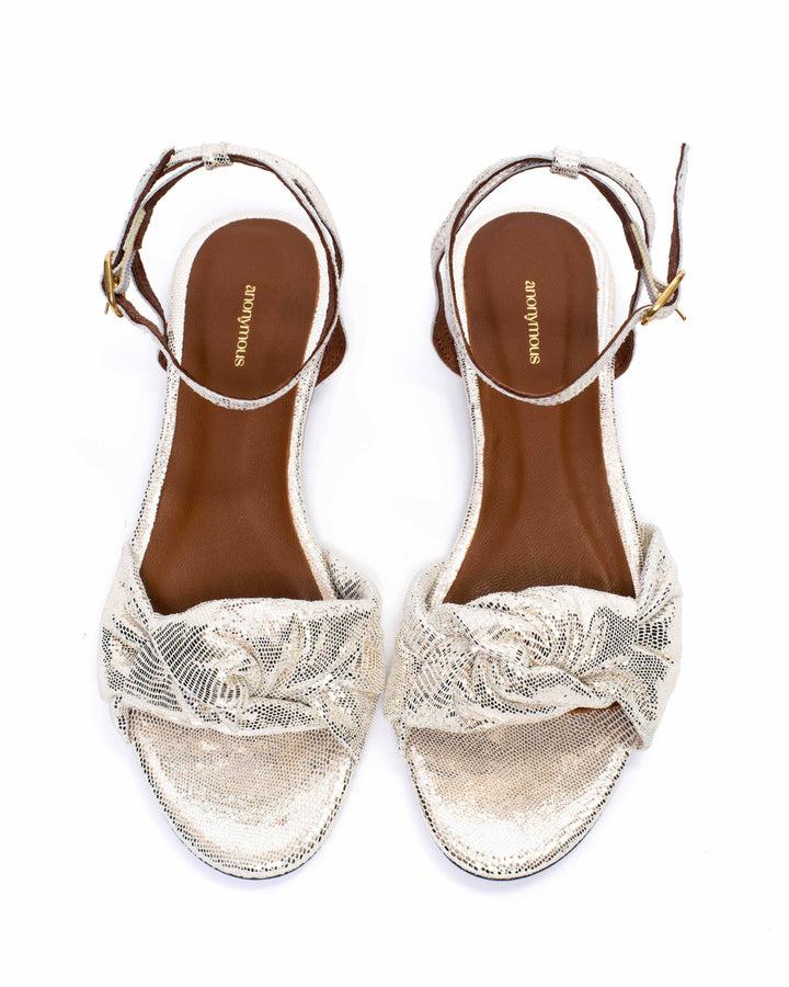 Anonymous Copenhagen Aliza 10 Lizard Metallic Goat Champagne